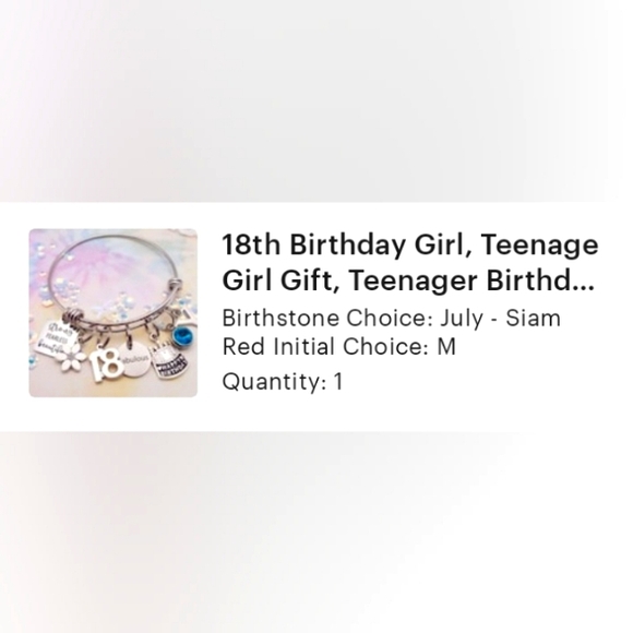 Charm Bracelet - "M", Ruby, 18th BDay - MSRP $29.90 - Picture 4 of 5